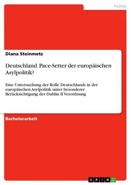 Produktbild: Deutschland. Pace-Setter der europ&auml;ischen Asylpolitik?