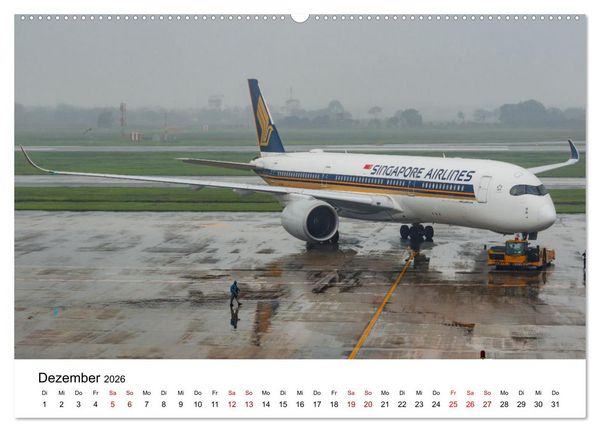 Produktbild: Singapore Airlines - Die ganze Flotte (hochwertiger Premium Wandkalender 2026 DIN A2 quer), Kunstdruck in Hochglanz