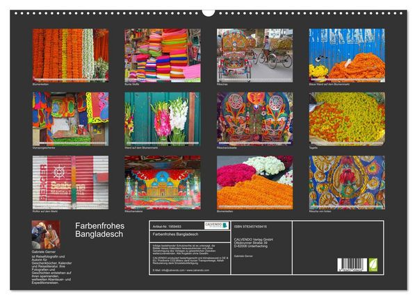 Produktbild: Farbenfrohes Bangladesch (Wandkalender 2026 DIN A2 quer), CALVENDO Monatskalender