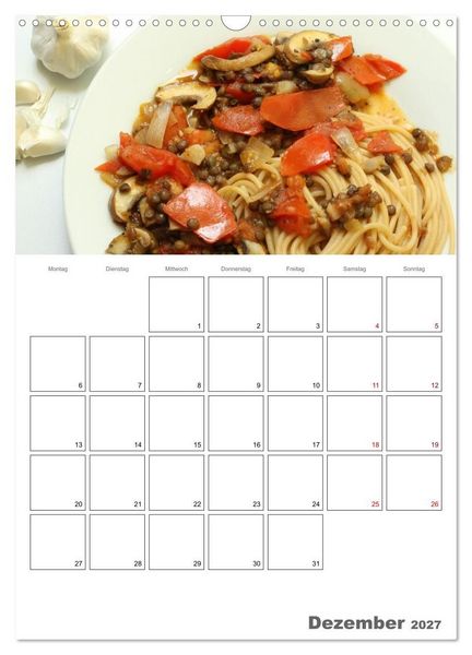 Produktbild: Pasta mit Gem&uuml;se (Wandkalender 2027 DIN A3 hoch), CALVENDO Monatskalender