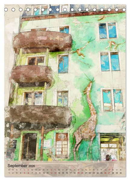 Produktbild: Dresden wie gemalt (Tischkalender 2026 DIN A5 hoch), CALVENDO Monatskalender