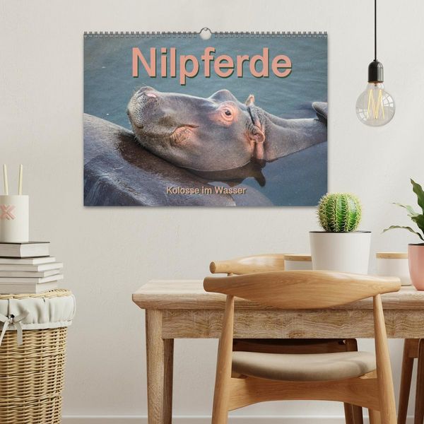 Produktbild: Nilpferde, Kolosse im Wasser (Wandkalender 2026 DIN A3 quer), CALVENDO Monatskalender