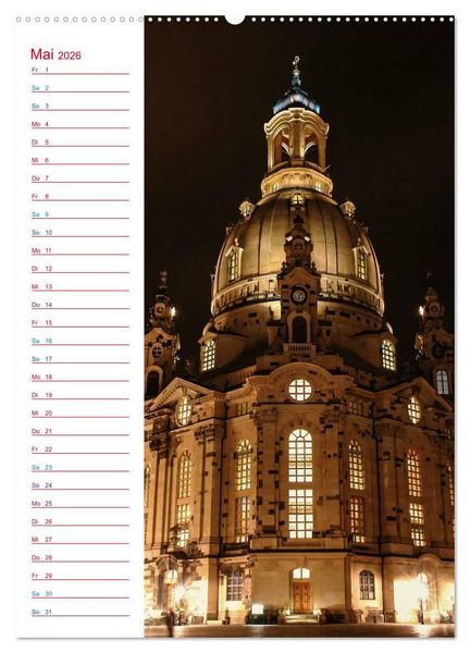 Produktbild: Frauenkirche Dresden (hochwertiger Premium Wandkalender 2026 DIN A2 hoch), Kunstdruck in Hochglanz