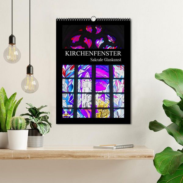 Produktbild: Kirchenfenster - Sakrale Glaskunst (Wandkalender 2026 DIN A3 hoch), CALVENDO Monatskalender