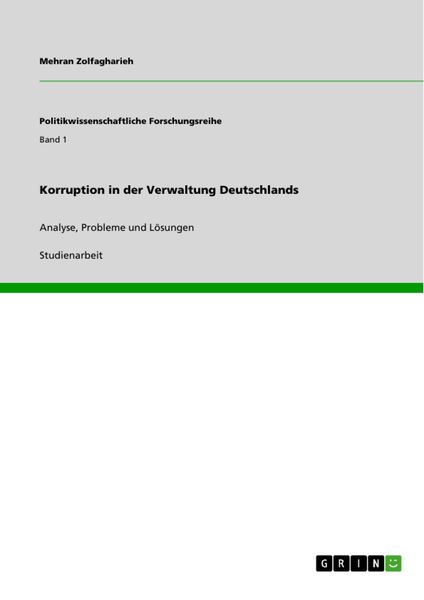 Produktbild: Korruption in der Verwaltung Deutschlands
