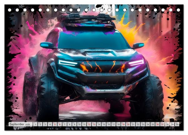 Produktbild: OFF-ROAD CARS Amazing AI-generated vehicles (Desk Calendar 2026 DIN A5 landscape), CALVENDO 12 Month DeskCalendar
