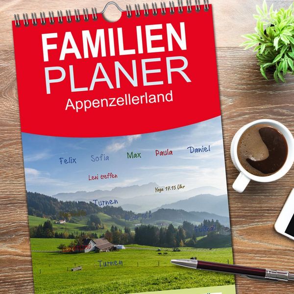 Produktbild: Familienplaner 2026 - Appenzellerland mit 5 Spalten (Wandkalender, 21 x 45 cm) CALVENDO