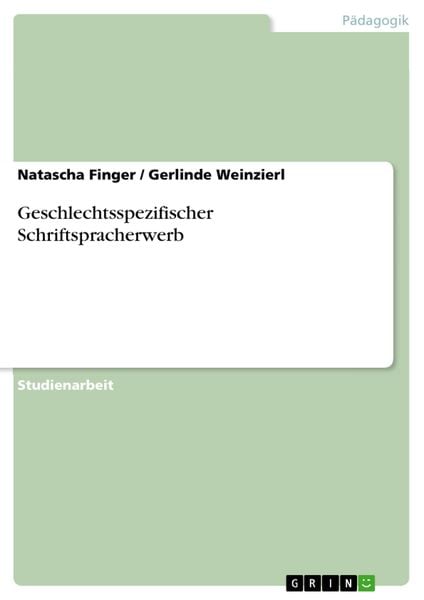 Produktbild: Geschlechtsspezifischer Schriftspracherwerb