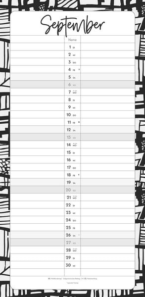 Produktbild: Termine für 2 Black and White 2026 Familienplaner - Timer - Termin-Planer - Couple-Kalender - Familien-Kalender - 22x45