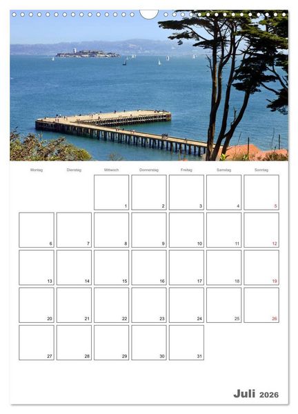 Produktbild: SAN FRANCISCO Terminplaner (Wandkalender 2026 DIN A3 hoch), CALVENDO Monatskalender