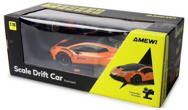 Produktbild: Amewi Lamborghini Huracan STO Drift Car Orange Brushed 1:18 RC Modellauto Elektro Drift Allradantrieb (4WD) RtR 2,4GHz inkl. Akku