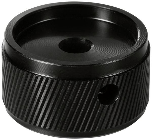 Produktbild: TRU COMPONENTS TC-11613816 Drehknopf mit Knopfmarkierung Schwarz (&Oslash; x H) 30 mm x 17 mm Aluminium 1 St.