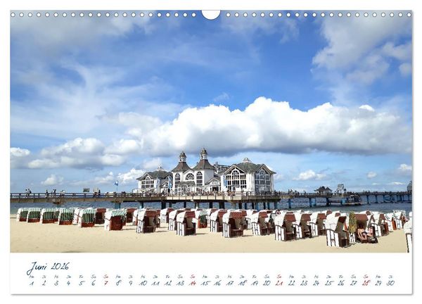 Produktbild: Seebr&uuml;cken an der Ostsee - Aufs Meer laufen und die frische Ostseebrise genie&szlig;en (Wandkalender 2026 DIN A3 quer), CALVENDO Monatskalender