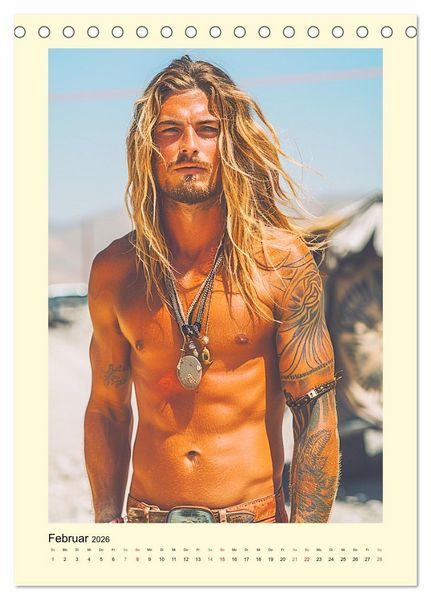 Produktbild: Ungez&auml;hmte Freiheit. Coole Jungs im Boho-Stil (Tischkalender 2026 DIN A5 hoch), CALVENDO Monatskalender