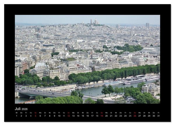 Produktbild: Paris von oben (Wandkalender 2026 DIN A2 quer), CALVENDO Monatskalender