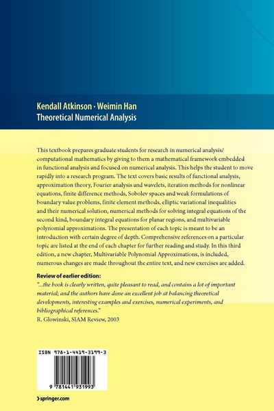 Produktbild: Theoretical Numerical Analysis