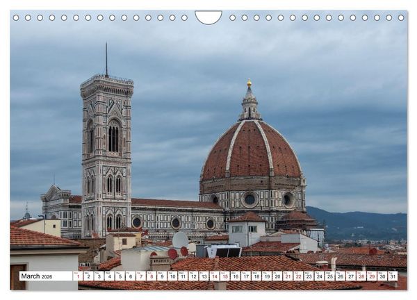 Produktbild: Tuscan cities on the road - Travel along the Florence-Pisa-Livorno freeway (Wall Calendar 2026 DIN A4 landscape), CALVENDO 12 Month Wall Calendar