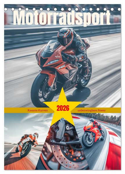 Produktbild: Motorradsport (Tischkalender 2026 DIN A5 hoch), CALVENDO Monatskalender