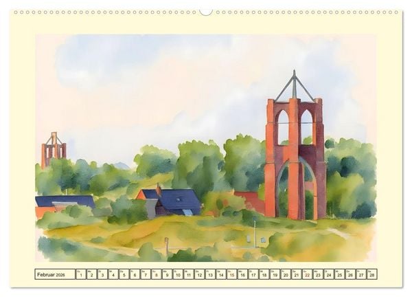 Produktbild: BORKUM Perle der Nordsee (hochwertiger Premium Wandkalender 2026 DIN A2 quer), Kunstdruck in Hochglanz