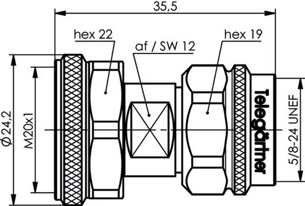 Produktbild: Teleg&auml;rtner 100024211 100024211 N-Adapter N-Stecker - 4.3-10 Stecker 1St.