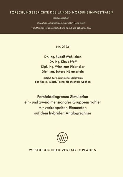 Produktbild: Fernfelddiagramm-Simulation ein- und zweidimensionaler Gruppenstrahler mit verkoppelten Elementen auf dem hybriden Analogrechner