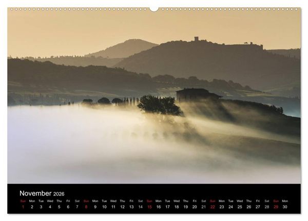 Produktbild: Tuscany Amazing Val d'Orcia (High Quality Premium Wall Calendar 2026 DIN A2 landscape),CALVENDO 12 Month Wall Calendar