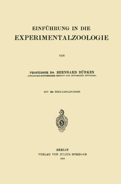 Produktbild: Einf&uuml;hrung in die Experimentalzoologie