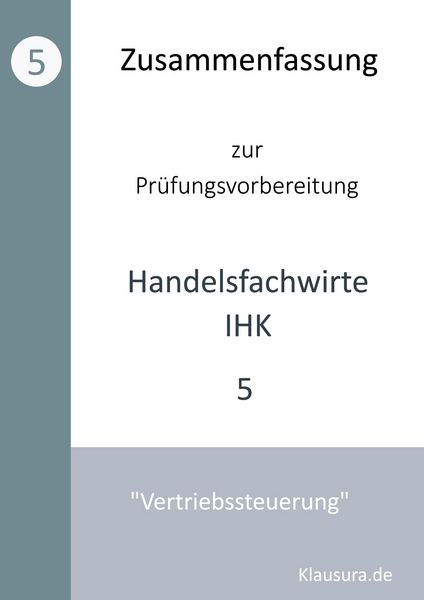 Produktbild: Zusammenfassung zur Pr&uuml;fungsvorbereitung Handelsfachwirte IHK