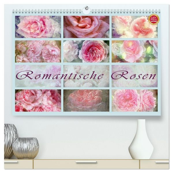 Produktbild: Romantische Rosen (hochwertiger Premium Wandkalender 2026 DIN A2 quer), Kunstdruck in Hochglanz