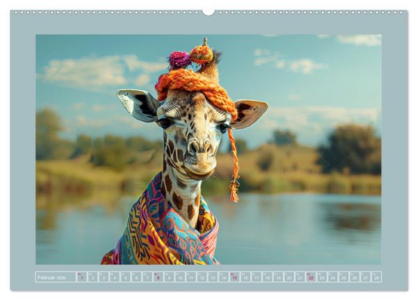 Produktbild: Giraffen-Trend. Hals und Stil (hochwertiger Premium Wandkalender 2026 DIN A2 quer), Kunstdruck in Hochglanz