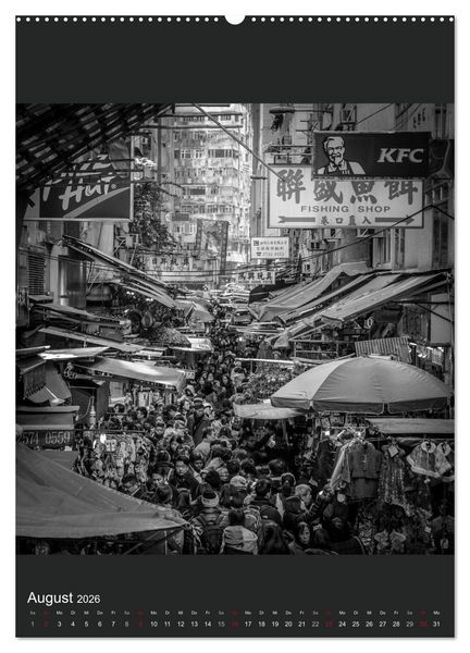 Produktbild: Hongkong schwarzwei&szlig; (hochwertiger Premium Wandkalender 2026 DIN A2 hoch), Kunstdruck in Hochglanz