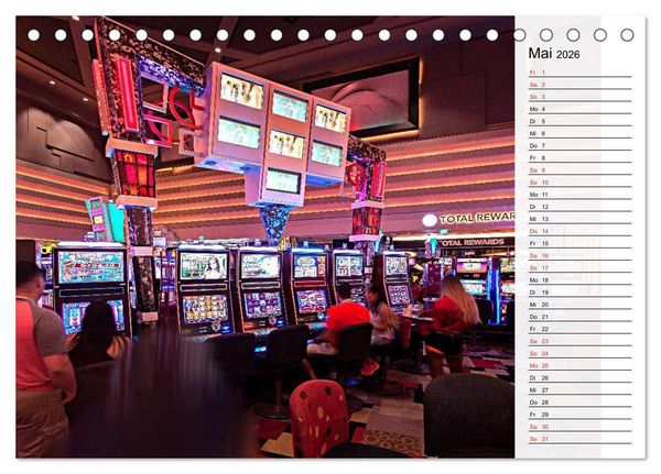 Produktbild: Las Vegas - Die bunte Welt der Casinos (Tischkalender 2026 DIN A5 quer), CALVENDO Monatskalender