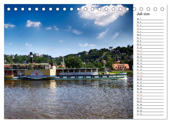 Produktbild: Schaufelraddampfer (Tischkalender 2026 DIN A5 quer), CALVENDO Monatskalender