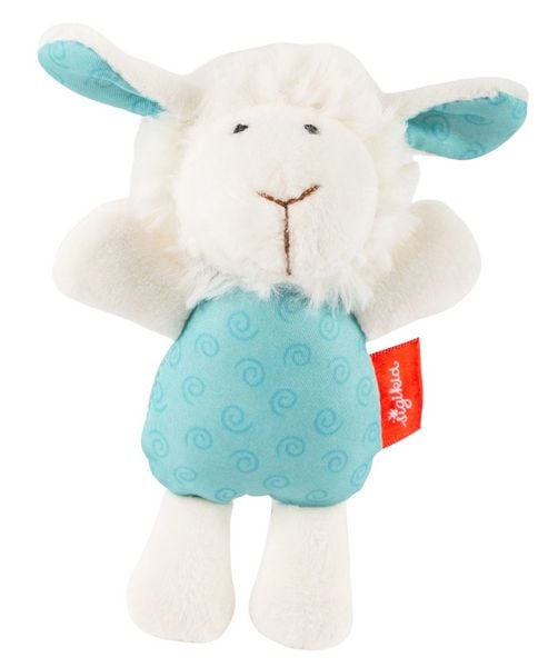 Produktbild: Sigikid 43539 - Greifling Rassel Schaf, t&uuml;rkis/wei&szlig;, Pl&uuml;sch, 13 cm