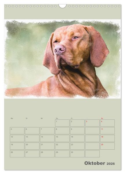 Produktbild: Hunde in Aquarell - Jahresplaner (Wandkalender 2026 DIN A3 hoch), CALVENDO Monatskalender