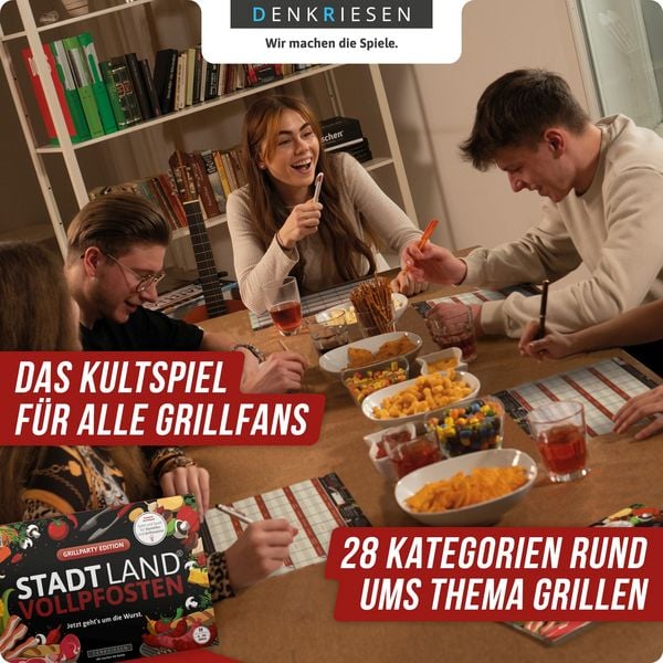 Produktbild: DENKRIESEN - STADT LAND VOLLPFOSTEN&reg; - GRILLPARTY EDITION - "Jetzt geht's um die Wurst." - A4