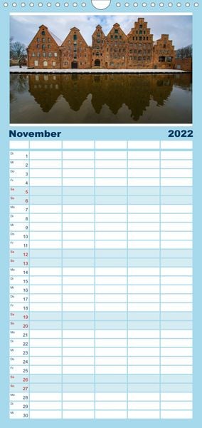 Produktbild: Familienplaner Ansichten der L&uuml;becker Altstadtinsel (Wandkalender 2022 , 21 cm x 45 cm, hoch)