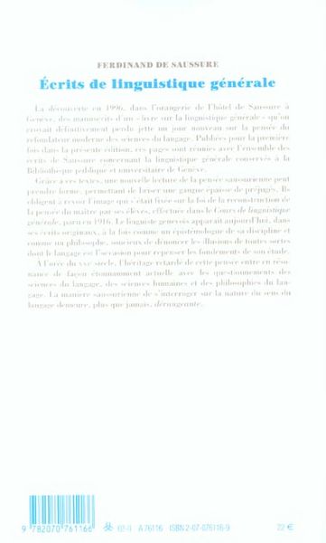 Produktbild: Ecrits de linguistique g&eacute;n&eacute;rale