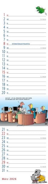 Produktbild: Uli Stein Streifenkalender 2026: Monatskalender für die Wand