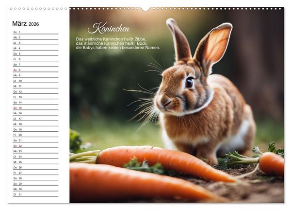 Produktbild: F&uuml;r pfiffige Kids- Haus- und Hoftiere (Wandkalender 2026 DIN A2 quer), CALVENDO Monatskalender