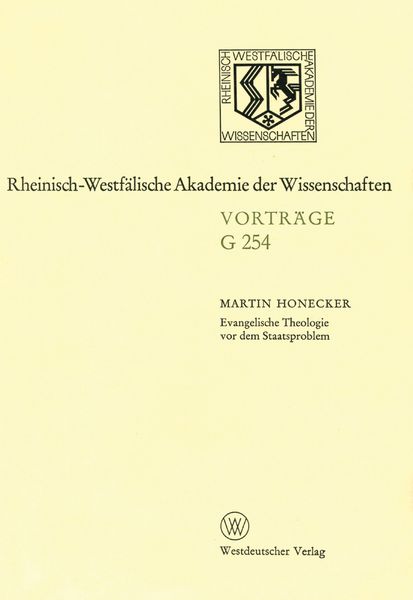 Produktbild: Evangelische Theologie vor dem Staatsproblem
