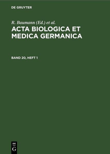 Produktbild: Acta Biologica et Medica Germanica. Band 20, Heft 1