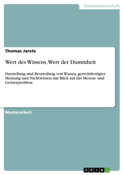 Produktbild: Wert des Wissens, Wert der Dummheit