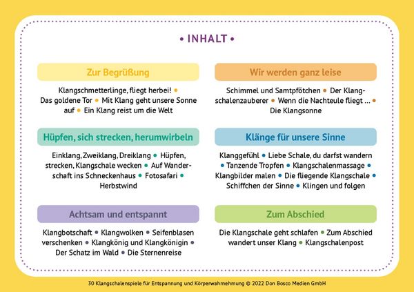 Produktbild: 30 Klangschalenspiele f&uuml;r Entspannung und K&ouml;rperwahrnehmung