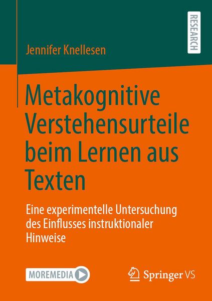 Produktbild: Metakognitive Verstehensurteile beim Lernen aus Texten