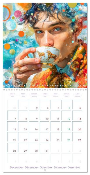 Produktbild: A cup of coffee - Is when happiness begins (Wall Calendar 2026 12 &times; 12 Inch) CALVENDO 12 Month Wall Calendar
