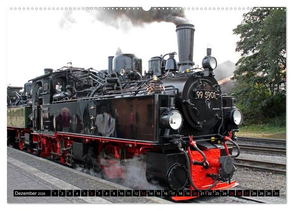 Produktbild: Die Brockenbahn - Mit Volldampf durch den Harz (Wandkalender 2026 DIN A2 quer), CALVENDO Monatskalender