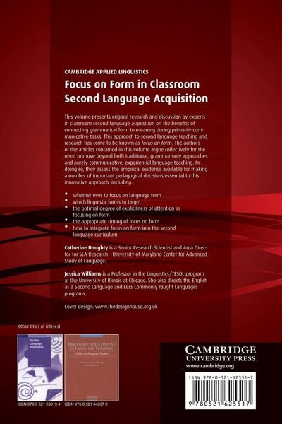 Produktbild: Focus on Form in Classroom Second Language Acquisition