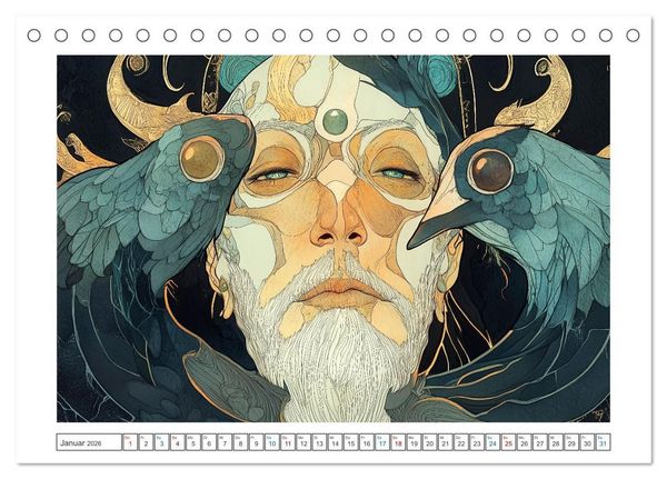 Produktbild: Im Stil des Art Nouveau (Tischkalender 2026 DIN A5 quer), CALVENDO Monatskalender