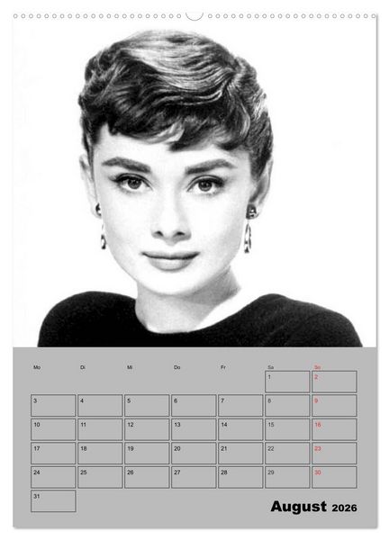 Produktbild: Hollywood-Diva. Audrey Hepburn (hochwertiger Premium Wandkalender 2026 DIN A2 hoch), Kunstdruck in Hochglanz